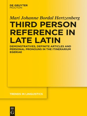 cover image of Third Person Reference in Late Latin
